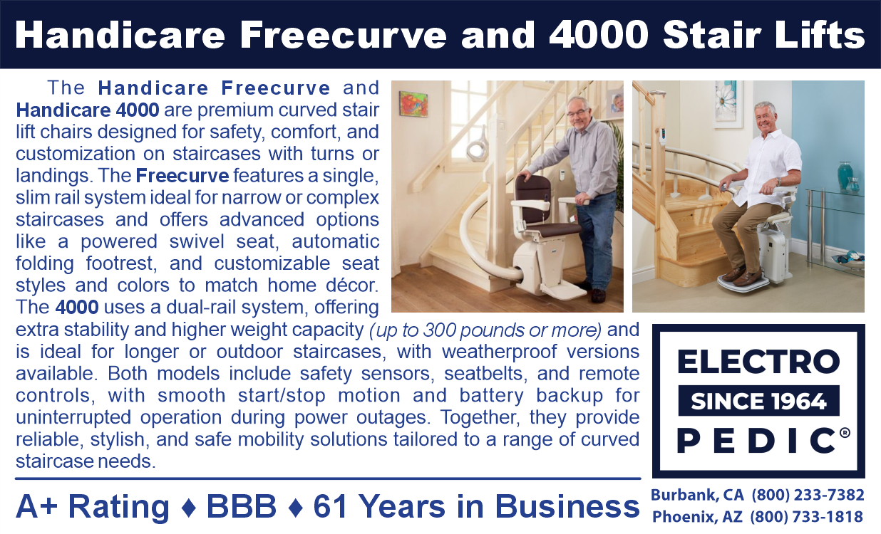Handicare Freecurve & Handicare 4000 curved stair lifts