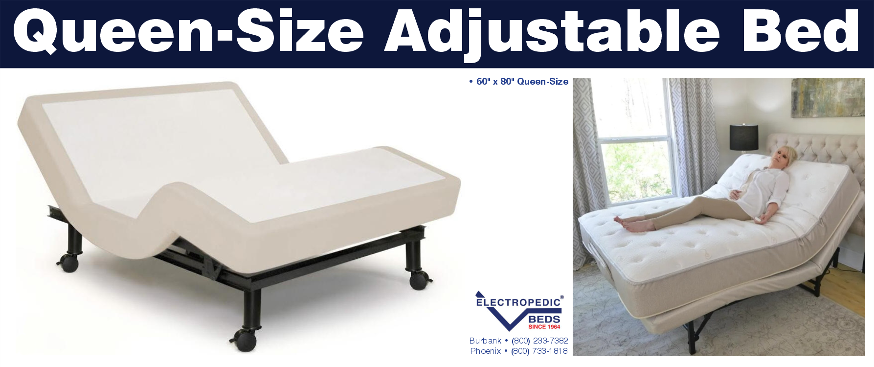 King-size (one piece) adjustable beds