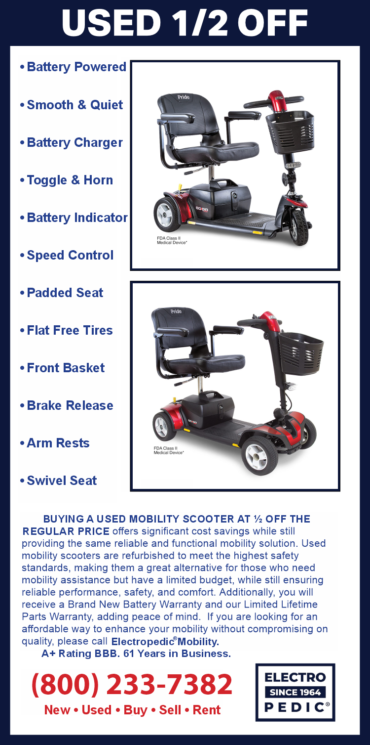 Used mobility scooters ½ off