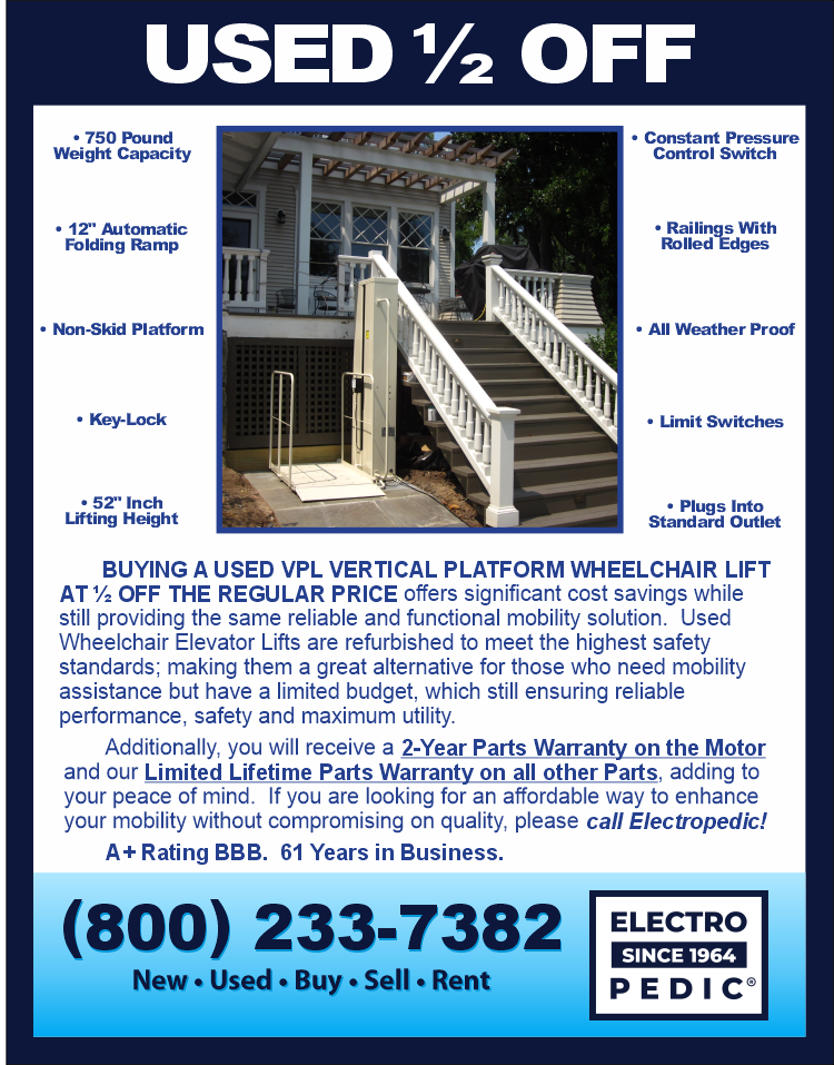 Used wheelchair lifts & porch lifts ½ off