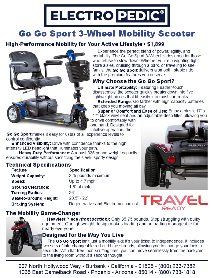 Pride Go Go Sport mobility scooter